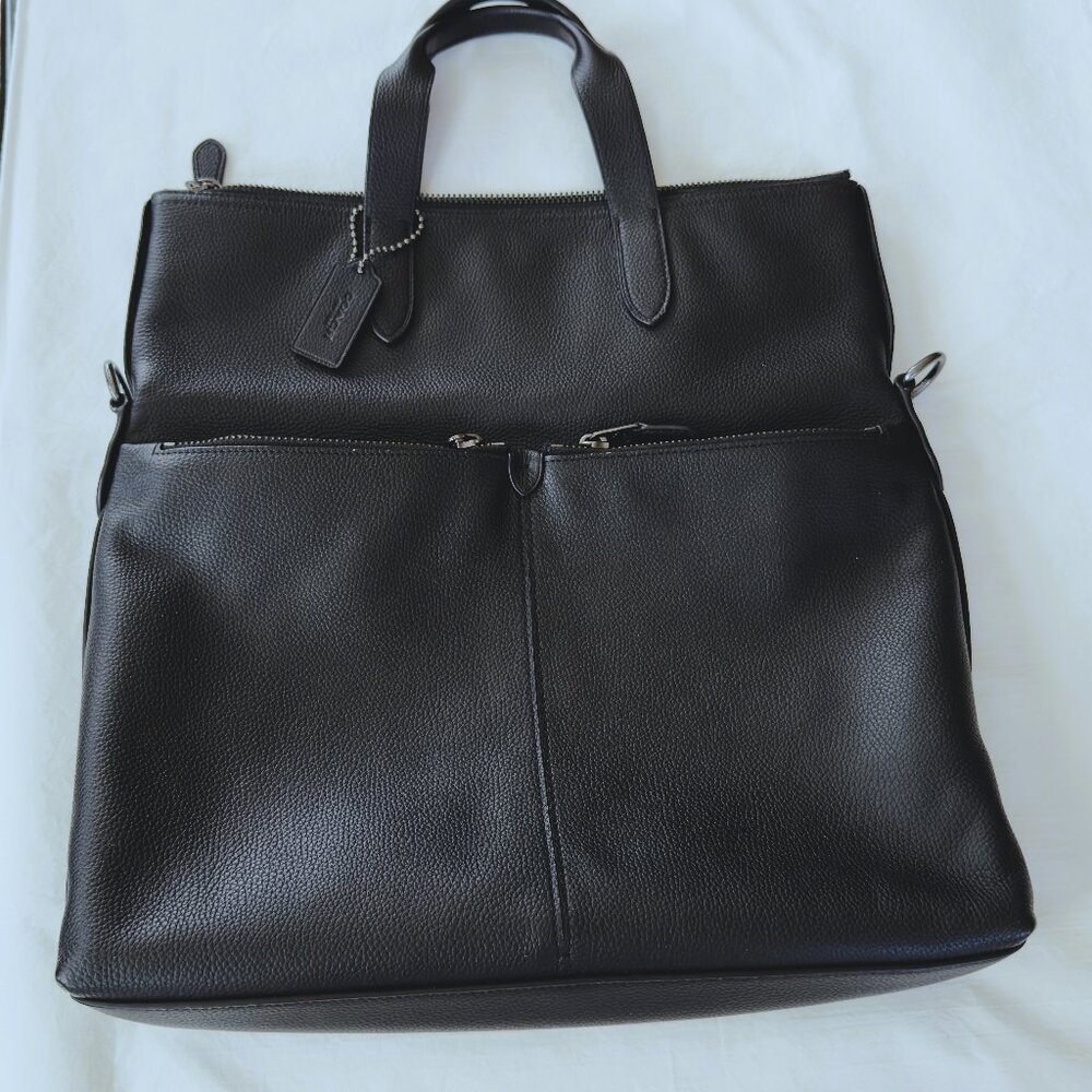Coach Metropolitan Utility Tote‎ Black 24840 Pebbled Leather *NO Xbody Strap*